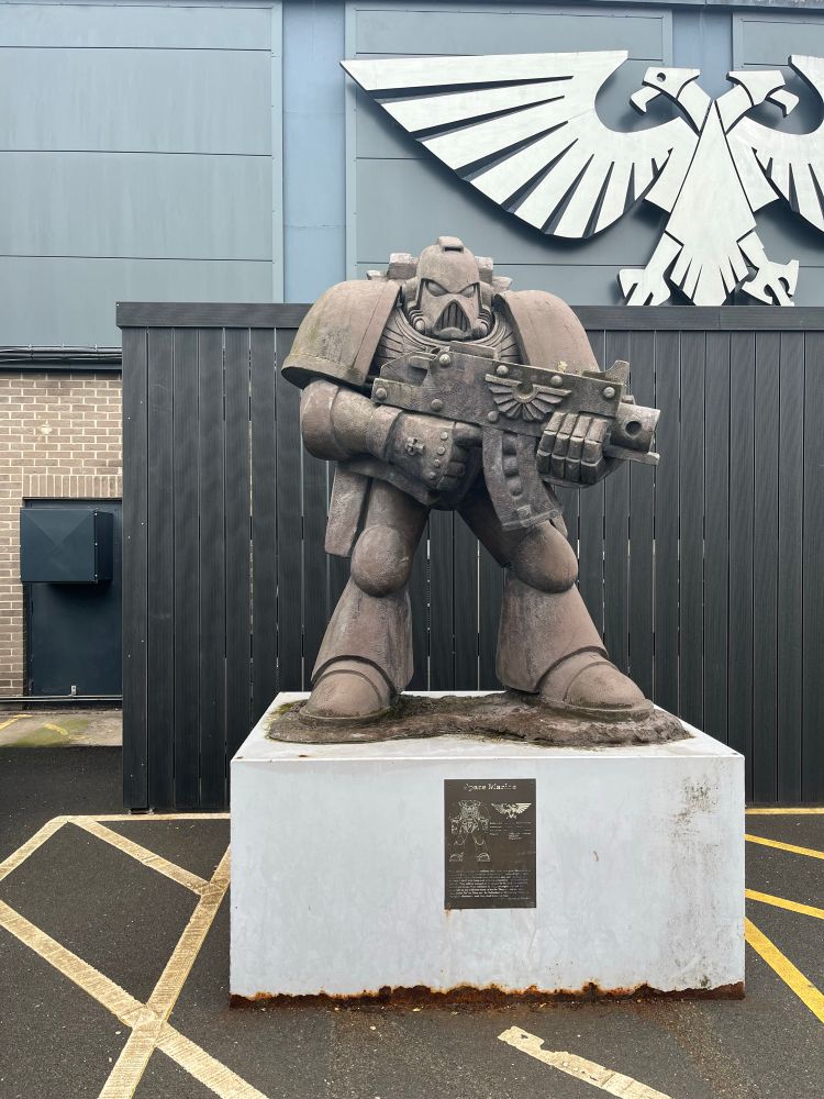 Warhammer World giant Space Marine statue