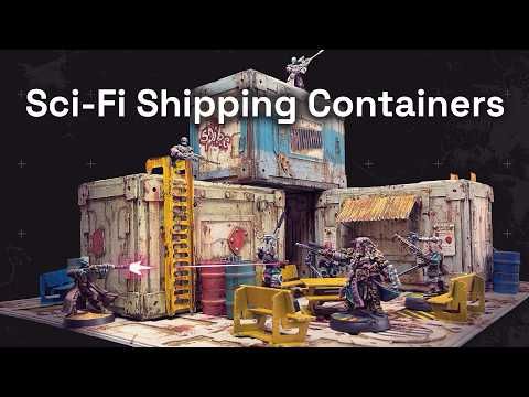 Making Sci-Fi SHIPPING CONTAINERS from old tea boxes