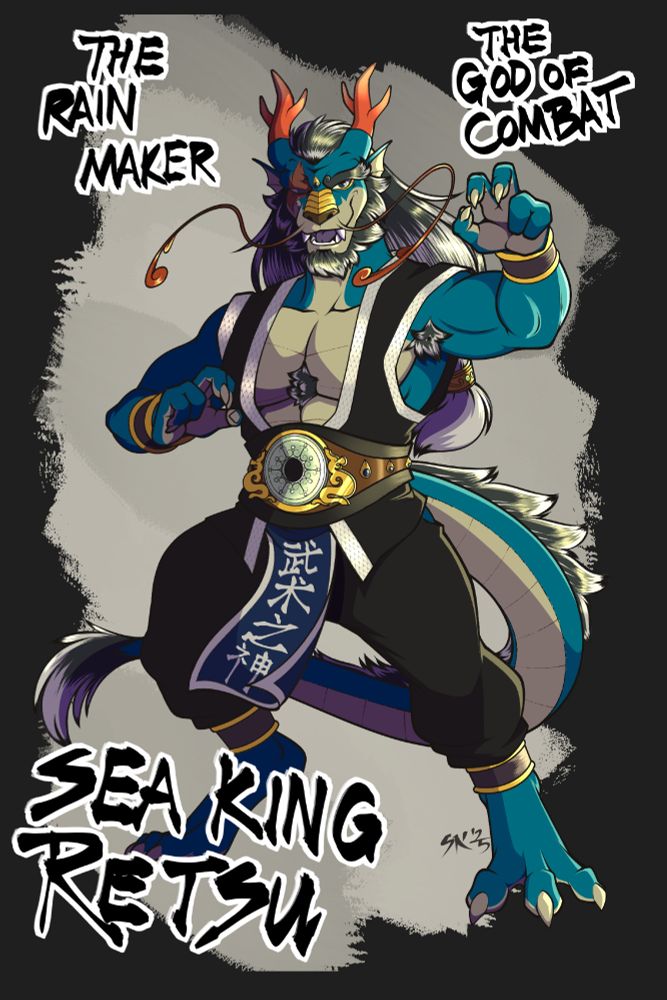 Splash art of Sea King Retsu, the main antagonist of Rock E Rumble