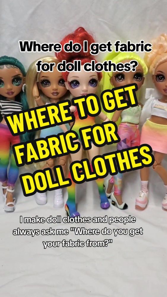 have you ever wondered where to get fabric to make doll clothes? before you start your next doll sewing project, here's 5 fabric sources I use . . . #dollclothes #howtomakedollclothes #wheretogetfabri...