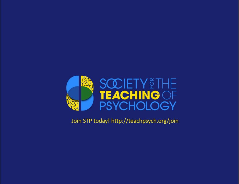 Blue and yellow text reads Society for the Teaching of Psychology. Join STP today! http://teachpsych.org/join