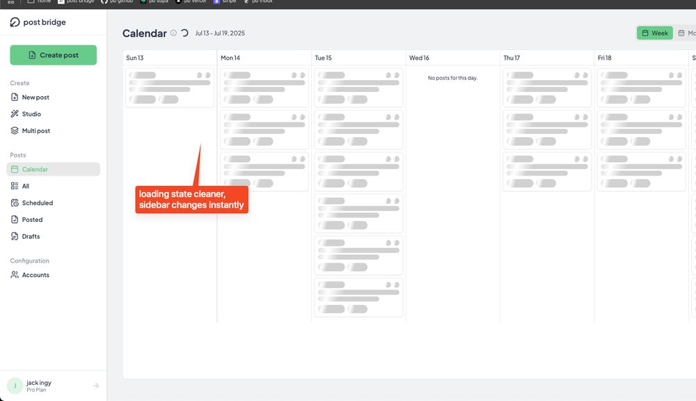 back to serving my wonderful customers

today's product updates for @ post-bridge.com
- fixed ghost post/ duplicate post bug (rare edge case)
- fixed custom blog CMS issues
- added pinterest title input
- faster loading and snappier UI on post tabs

lots more work to be done
