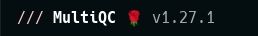 Multiqc, a rose emoji and the version (1.27.1)