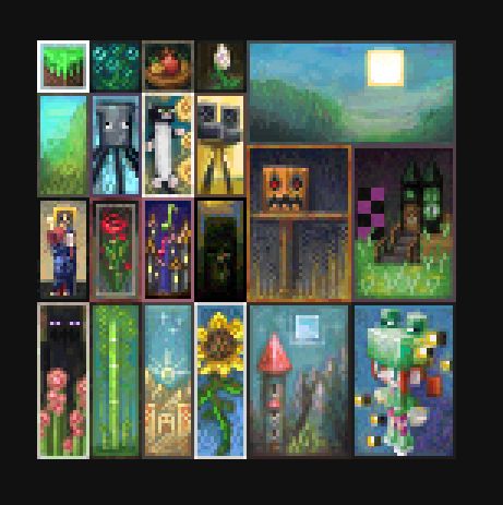 "Alpha" "Bubbles" "Still Life" "Perennial" "Picturesque" "Bliss" "SQUID GAMES !!" "Cat" "Film" "Iconography" "Rosemaling" "Jazz Town" "Rising Sun & Fading Death" "Harvest Moon" "Void Manor" "Farlander" "Stalks" "Sandstones" "Sunflower" "Moonlight Tower" "Rana"