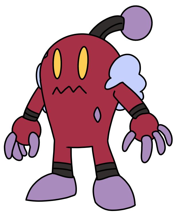 Floatpuff - a reddish pink, lavender, and black balloon like robot with a cloud on it's back. It is based on a mix of the Pokémon Wobbuffet and Drifblim and the Robot Master Bounceman / Bounce Man / Rubberman / Rubber Man.

Tags: Original Character, OC, Character Design, Megaman, Mega Man, Creature, Robot, Balloon, Toy, Toy Element, Air Element, Flying Type