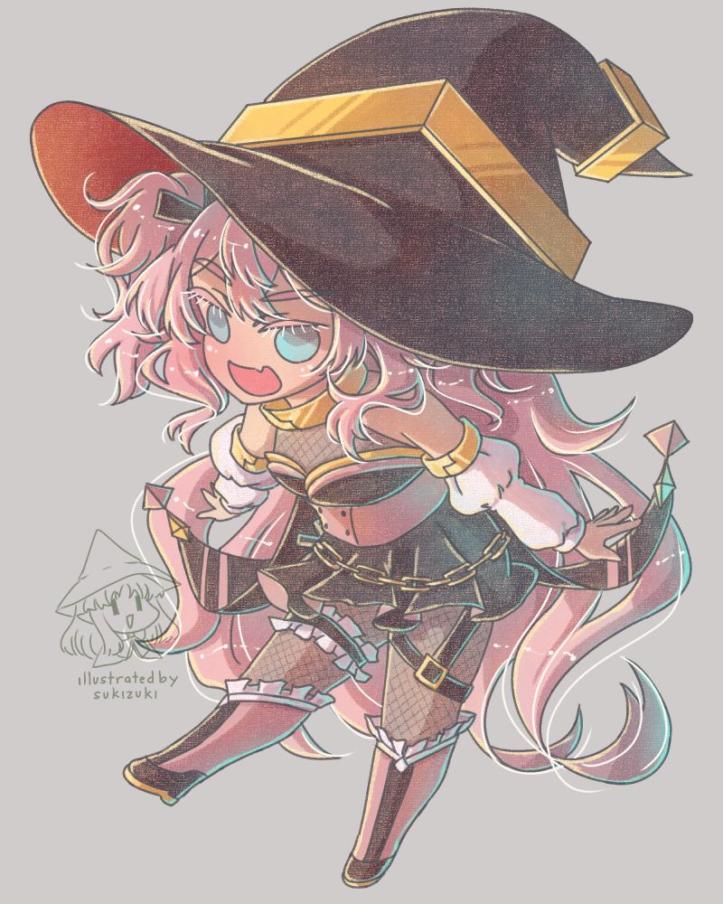 #chibi #commission #witch #bigwitchhat #cute #pinkhair 
