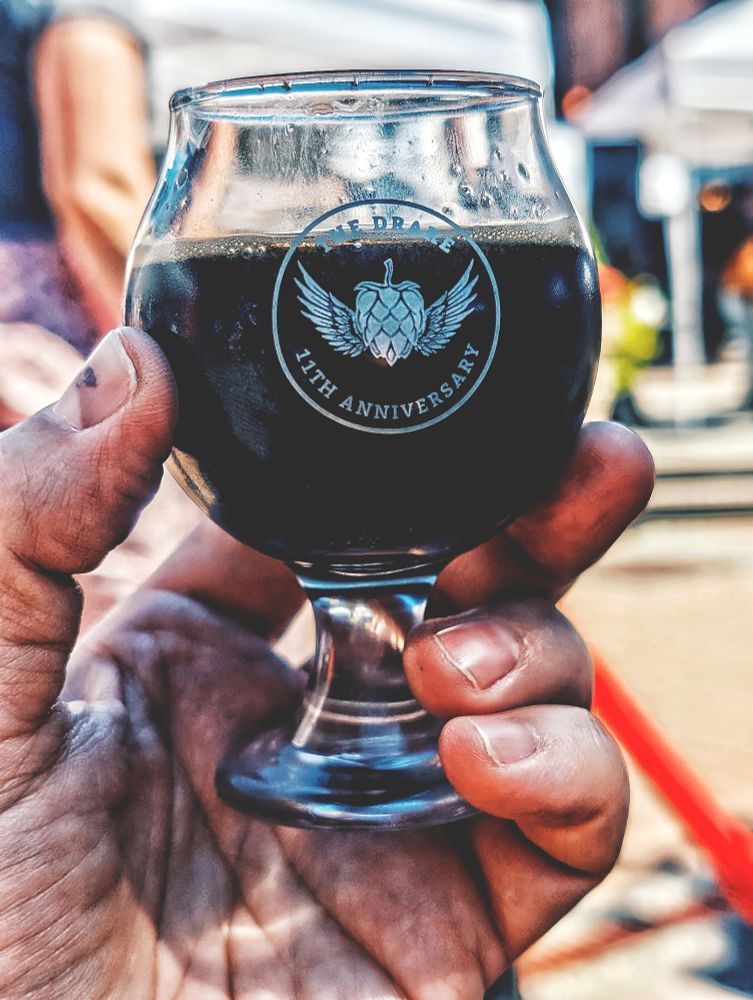 Imperial Stout in a small beer glass 