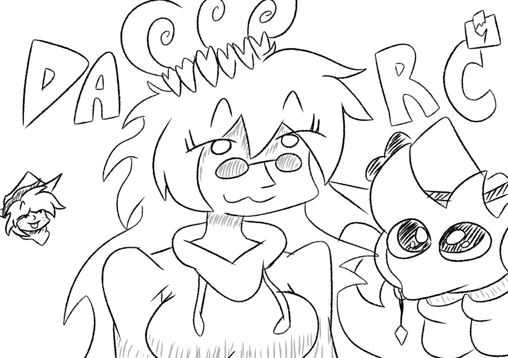 A woman in the middle of "Darcy", an small goober and a farmer in the background 