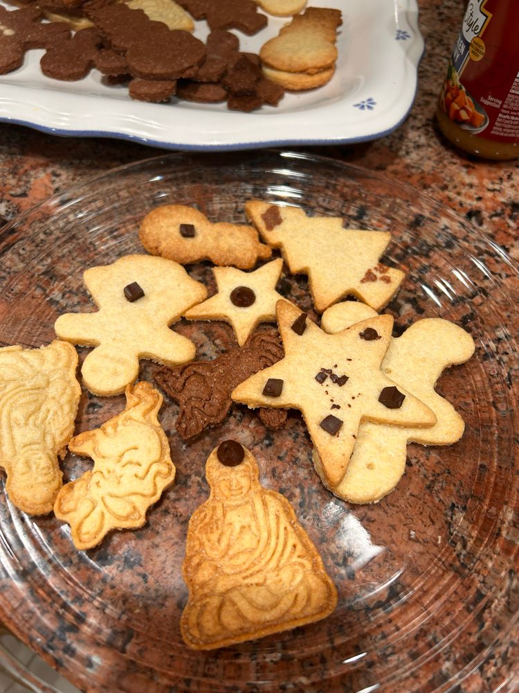 Christmas cookies with Buddha cookie.