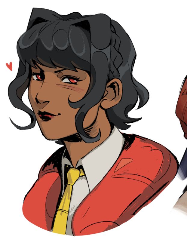 a 3/4 view bust portrait of bishoujo starscream 
