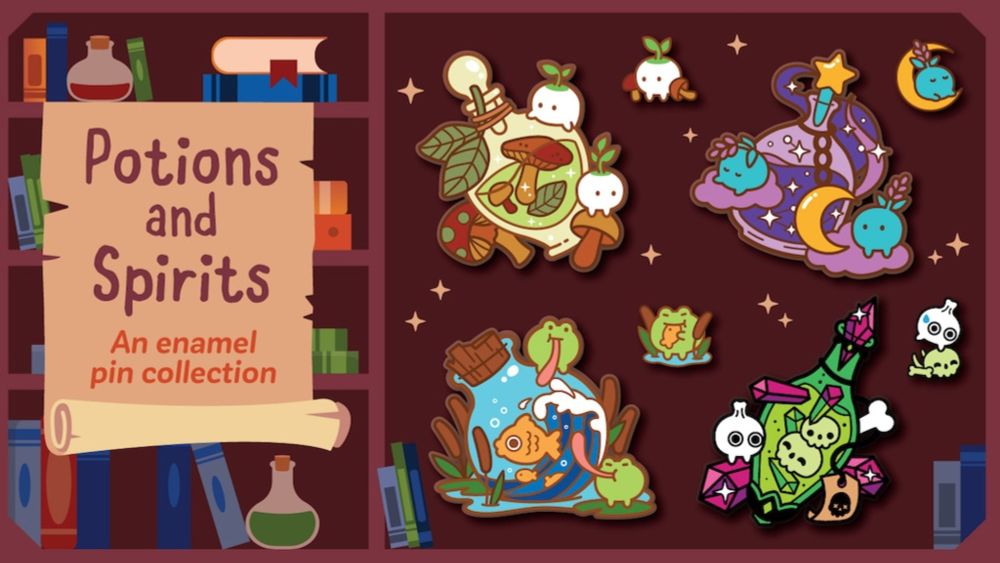 Coming soon: Potions and Spirits Enamel Pin Collection