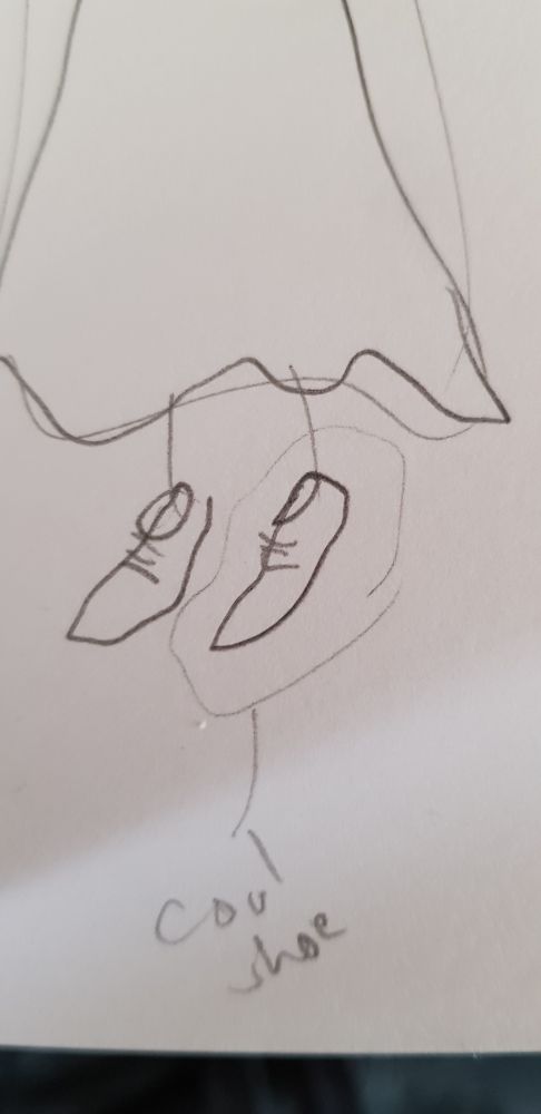 Platonically perfect pencil drawing of a shoe