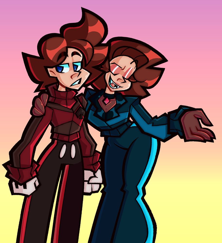 A 2025 iteration of a IDW StH redraw with my characters Delaney Jones (left) and Narcissa Jents (right)
