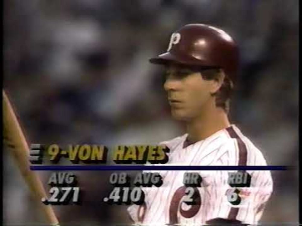 Reds vs Phillies (4-25-1990)