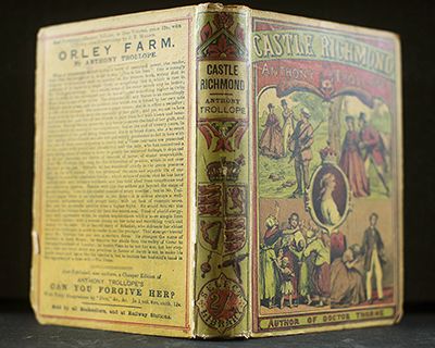 Covers and spine of 1867 edition of Anthony Trollope’s novel Castle Richmond.
