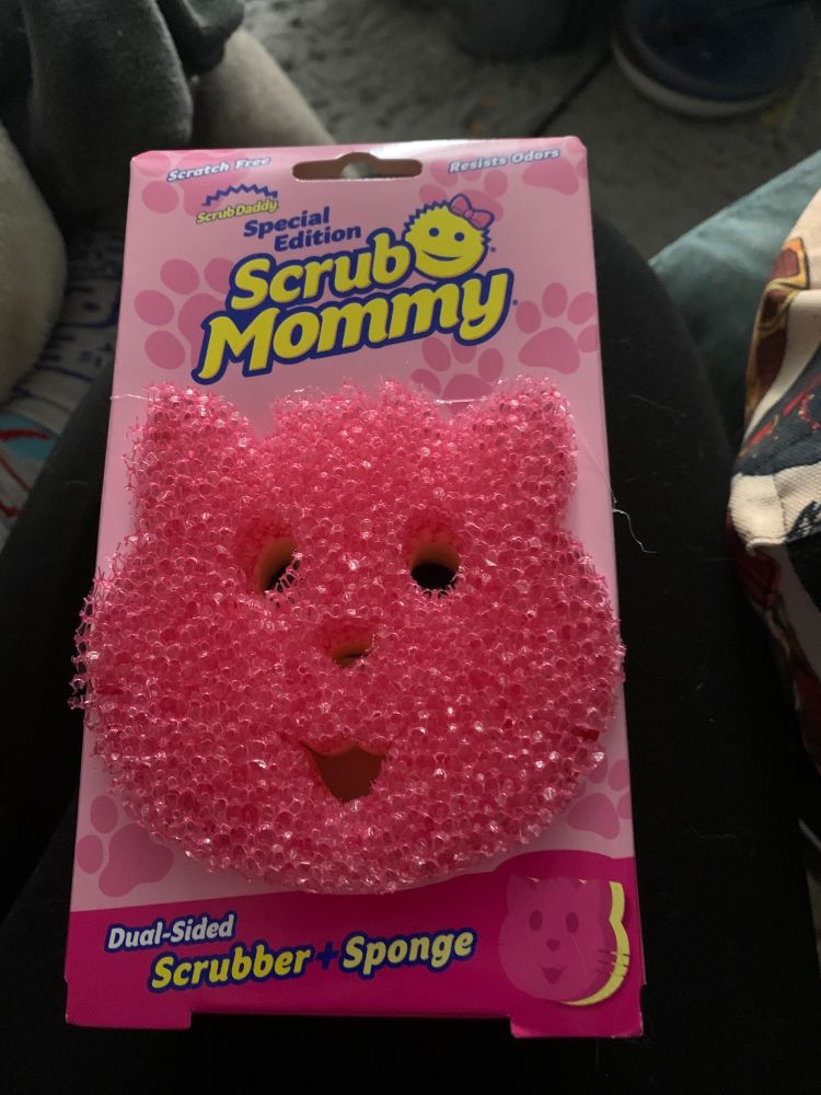 Scrub Daddy Scrub Mommy Cat Sponge Dual Sided Scrubber Pink