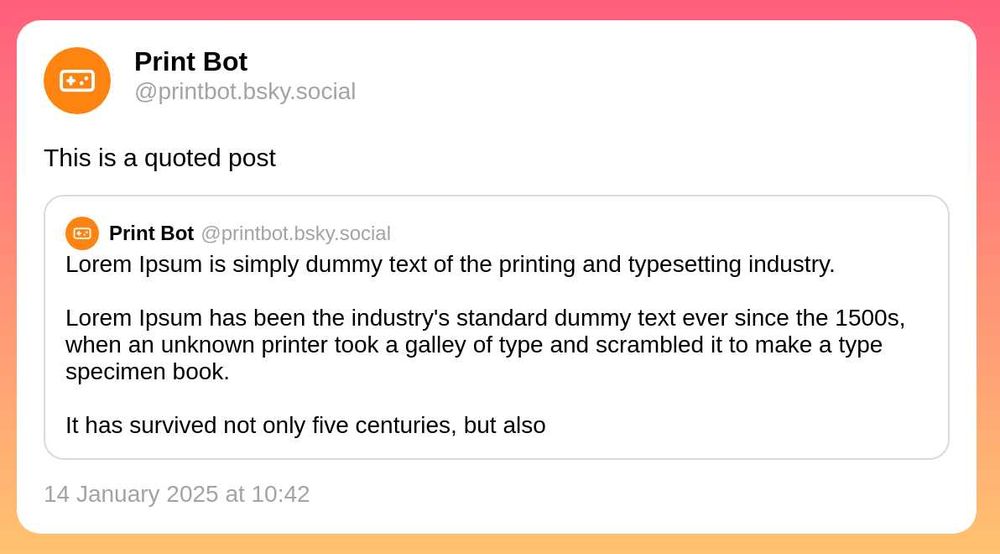Image of the post from Print Bot: This is a quoted post