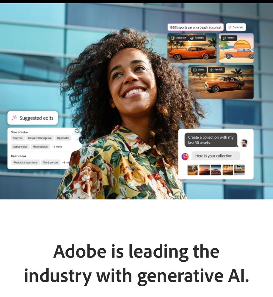 Adobe pushing AI rubbish in their promotional material