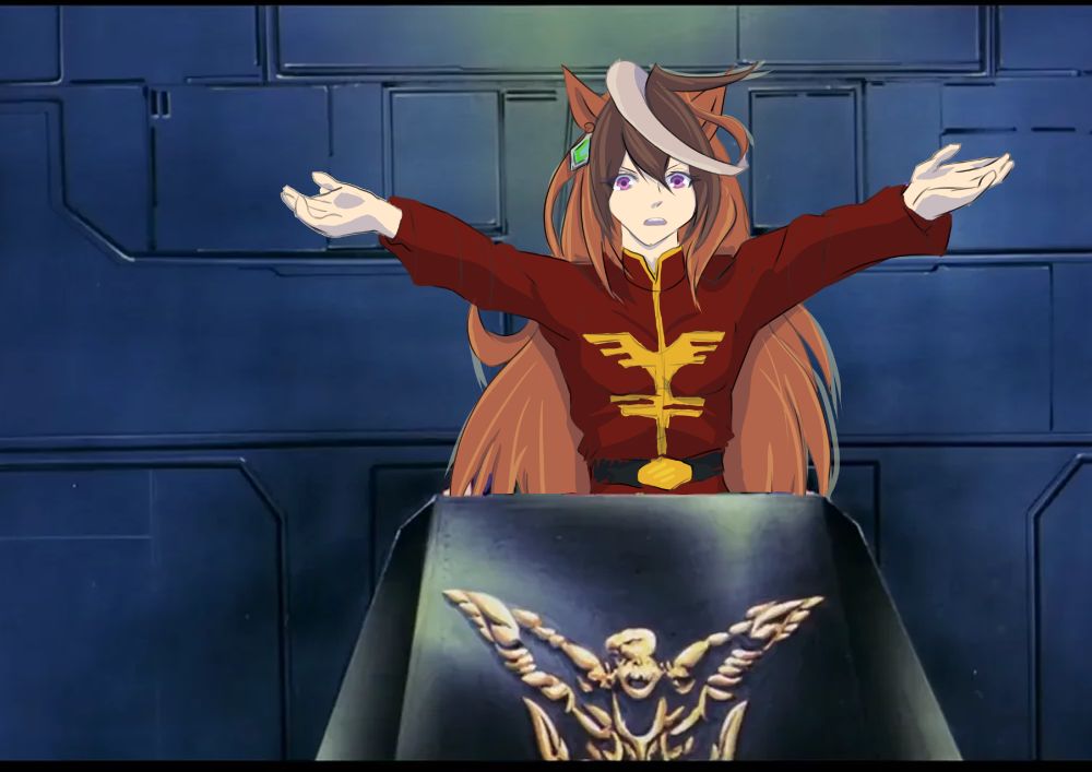 sketch of symboli rudolf giving char's sweetwater speech