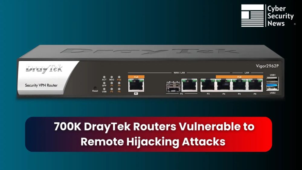 14 DrayTek Routers Vulnerabilities Let Hackers Hijack 700K Devices Remotely