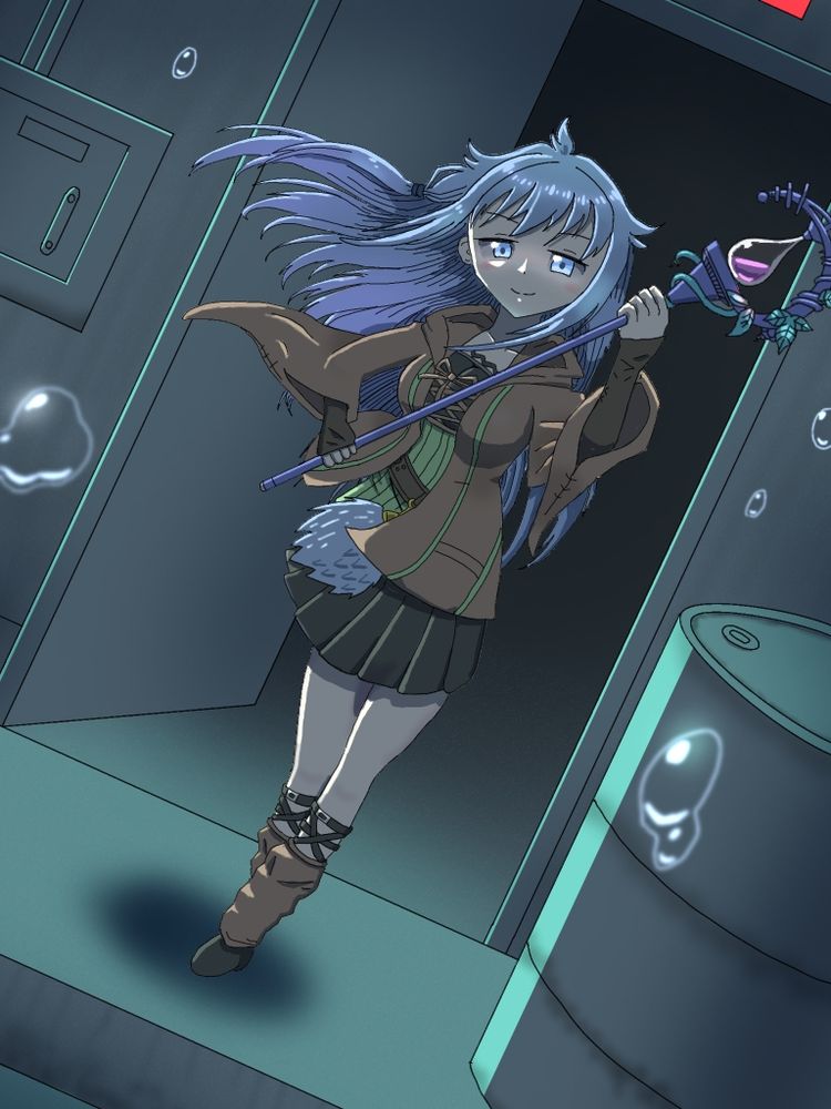 長髪と光と暗闇と水と錆やコンクリなど色々頑張って描きました…！(ｾﾞｪｾﾞｪ)