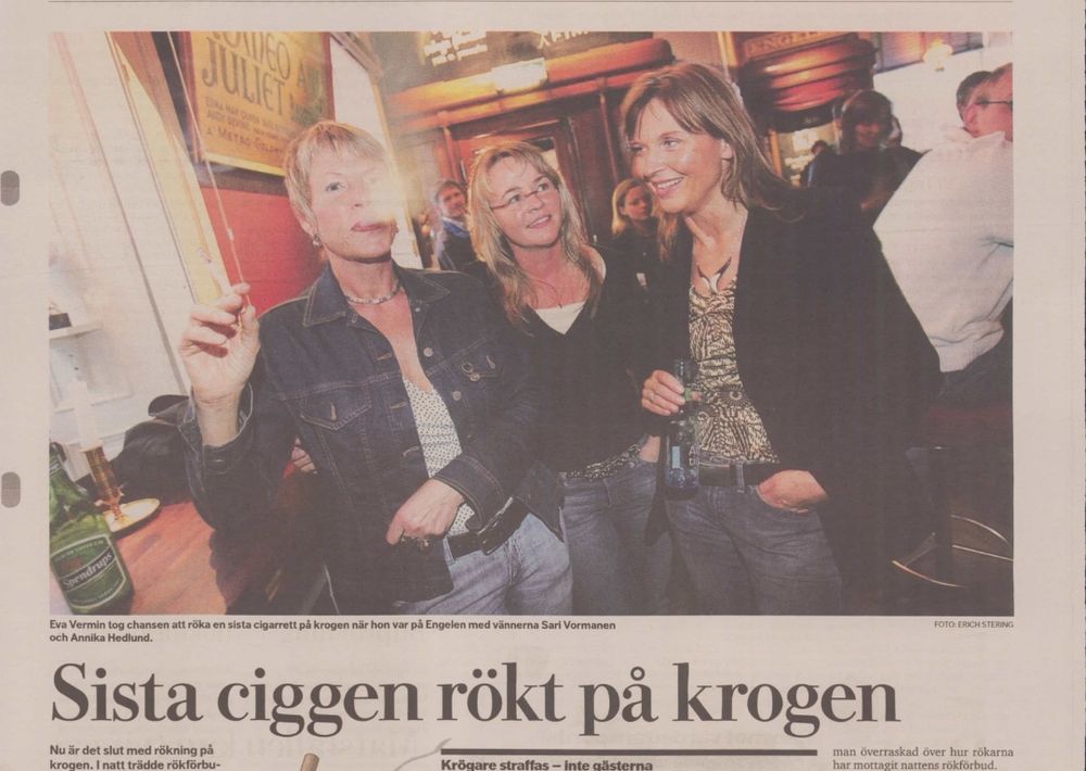 Sista ciggen rökt på krogen 
