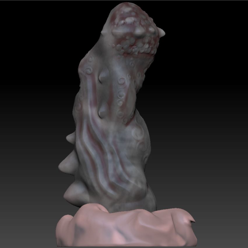 I stony dong featuring soft spikes a pebbled head and swirling patterns 