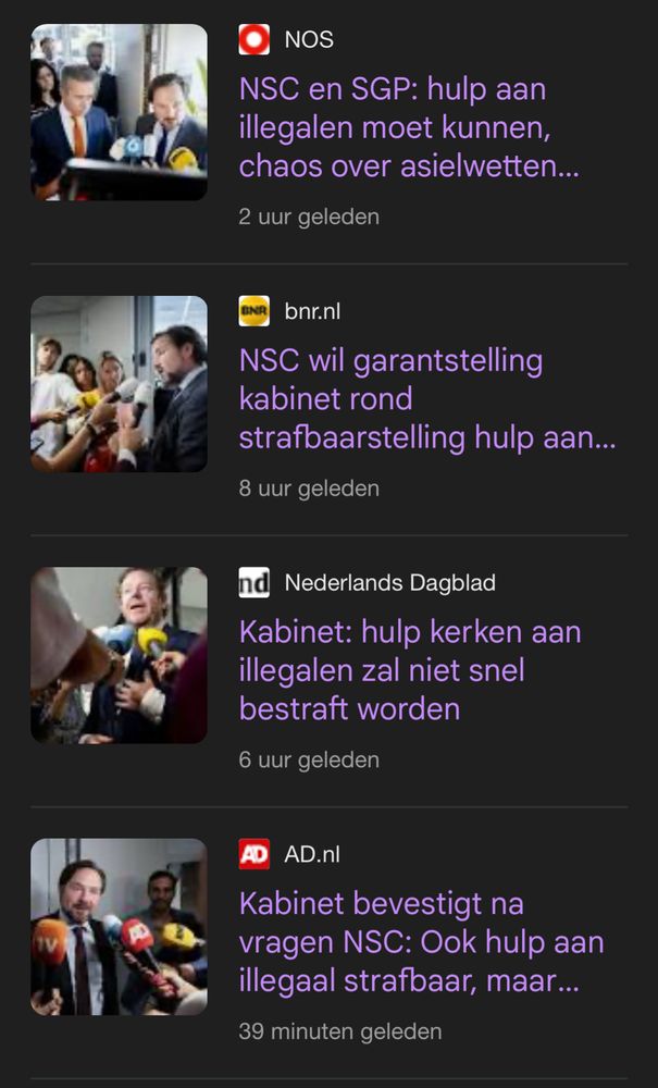 Dit is een foto van een aantal koppen van media waarin het woord illegalen als zelfstandig naamwoord wordt gebruikt. 