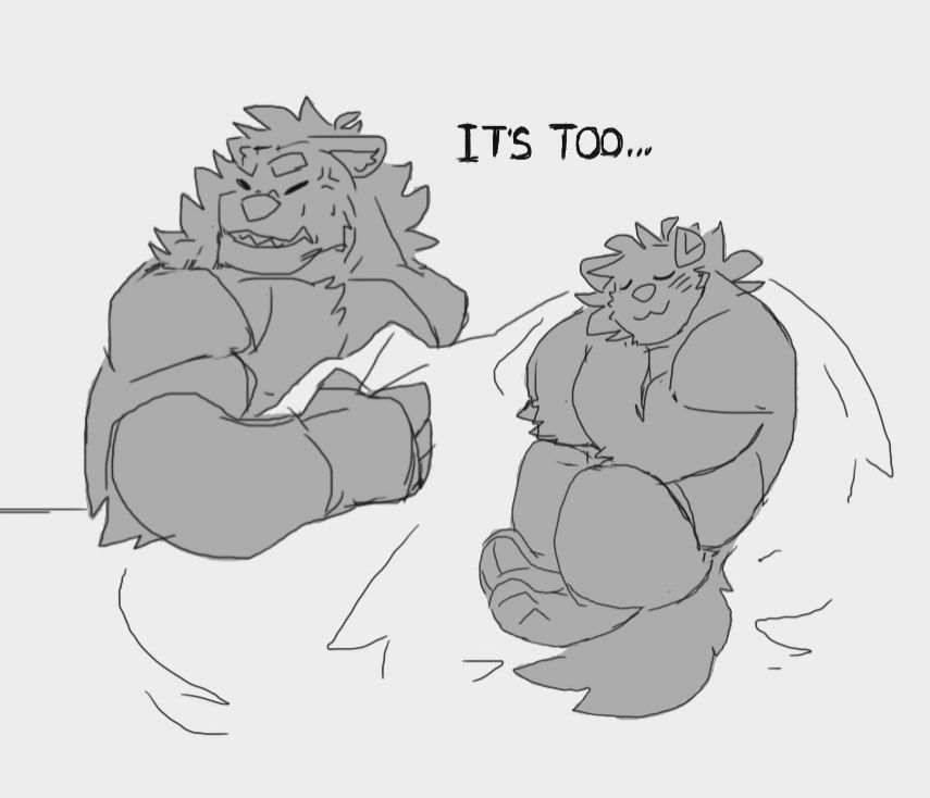 Higgsart
Noor and Gladio sleeping in the same bed, the weather is too hot, however, and Gladio is vesibly sweating