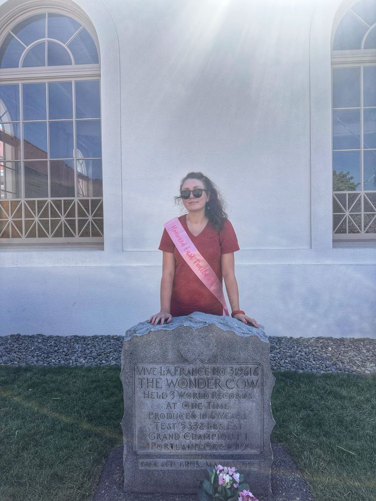 me with the gravestone of the wonder cow 