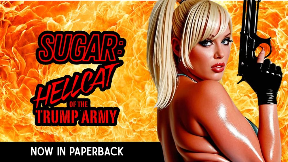 A HIGH-OCTANE, PULP-FUELED, THRILL RIDE DESTINED FOR INFAMY!

You'll laugh. You'll cry. You'll fall in love with...Sugar!


In the year 2525, the world is a shadow of its former self. Humanity clings to survival on a cluster of islands in an endless sea. One nation, one set of customs, one leader's will; this is the only world Sugar has ever known.
A devout servant of the Savior, Donald Trump, she has risen through the ranks to become Captain of the Musk-6, a deep-sea platform tasked with creating land through controlled eruptions.
Brash and driven, Sugar is on the brink of uncovering truths that will change everything she knows about the world, the Savior, and herself.
Some wrongs cannot be forgiven and she's out for revenge.

She is SUGAR: HELLCAT OF THE TRUMP ARMY.