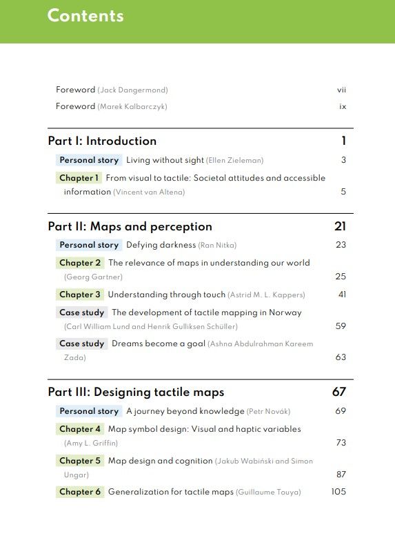 Tactile mapping book contents 1