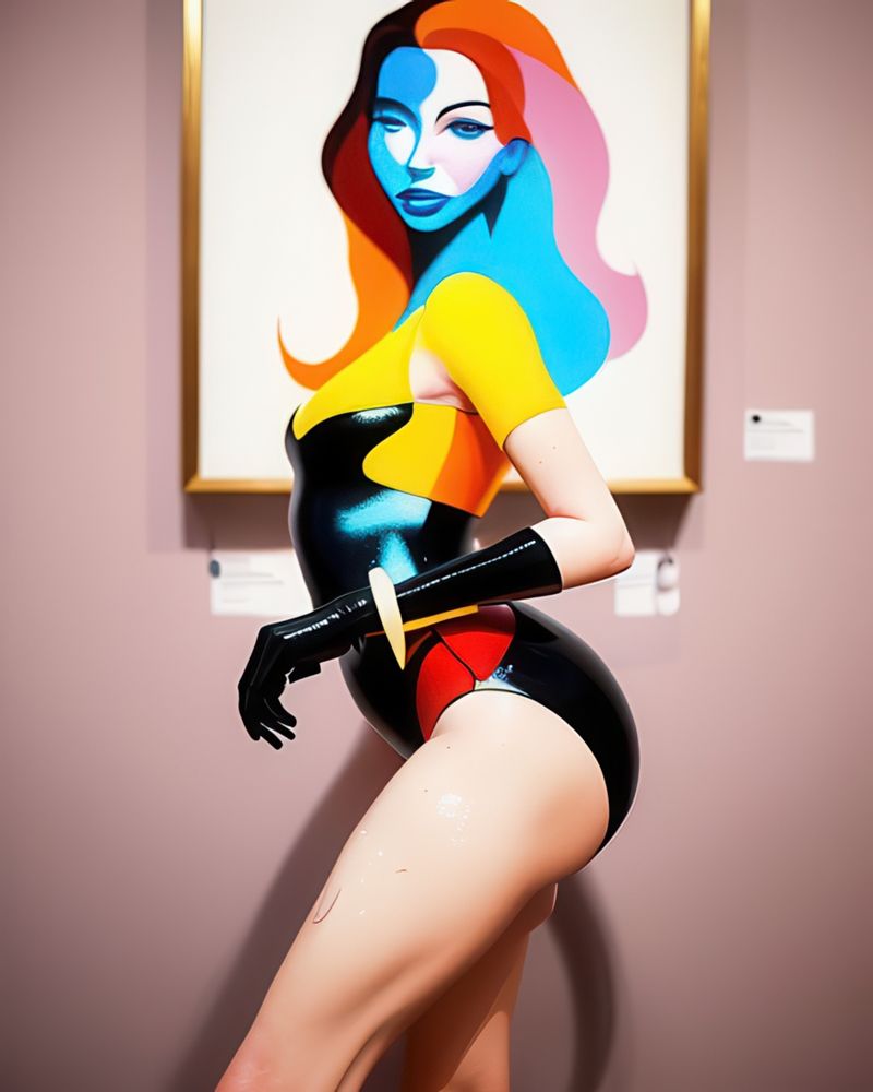 image of model in artwork