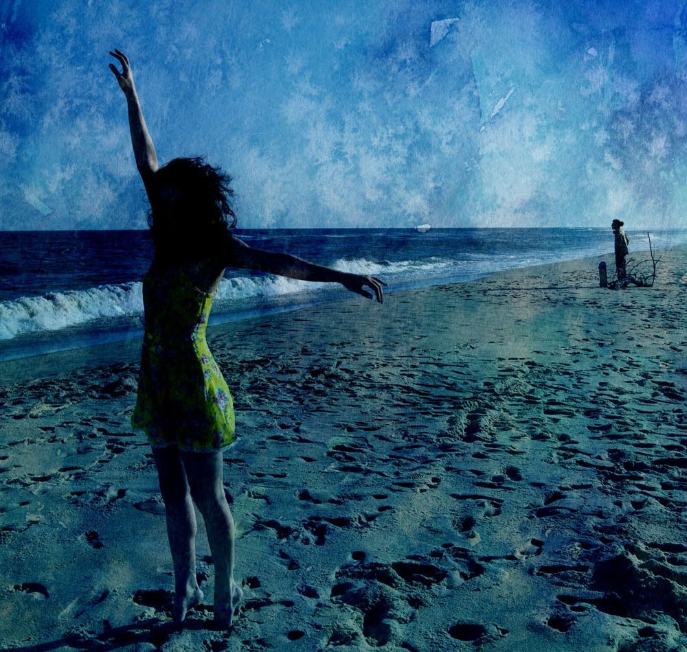 image of model on beach