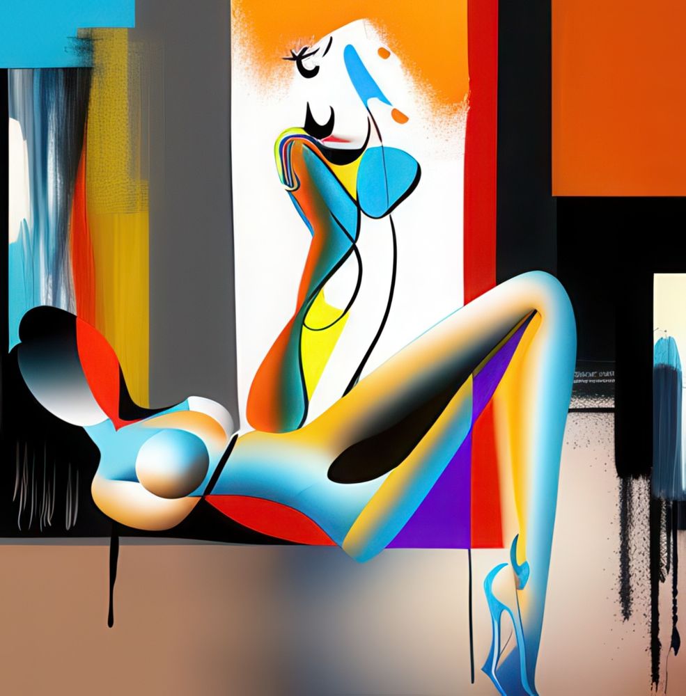 image of drippy colorful painting