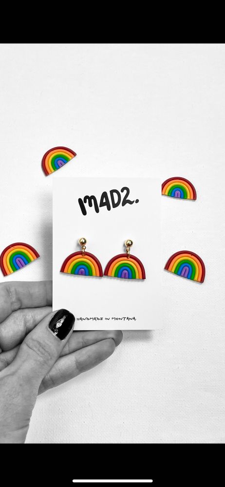 Rainbow arches dangly earrings