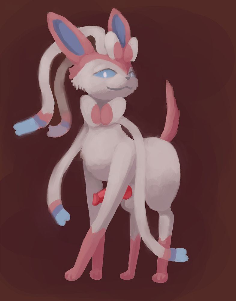 Sylveon with his cock out, looking at the viewer seductively