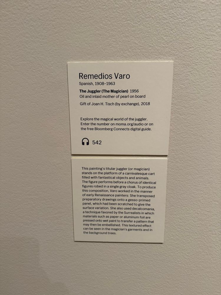 explanation of painting. remedios varo is the artist and its called The Juggler (The Magician)