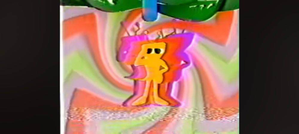 A screen shot from the TV time opening with Tenna wearing sunglasses on his screen where the bridge would be resting on his nose.