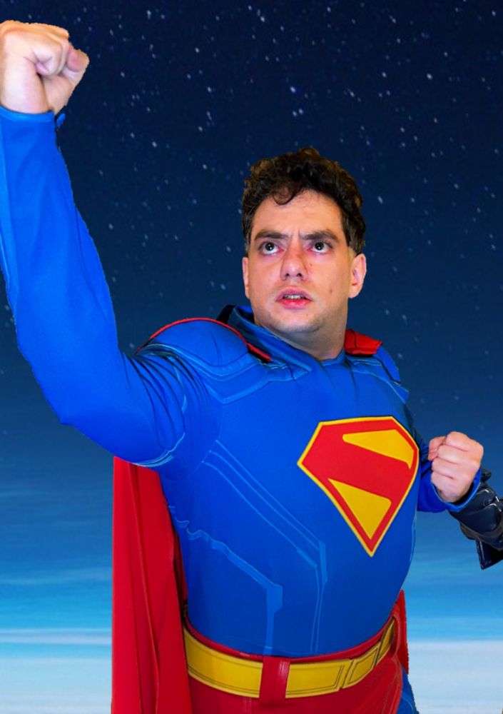 Close up of Superman.