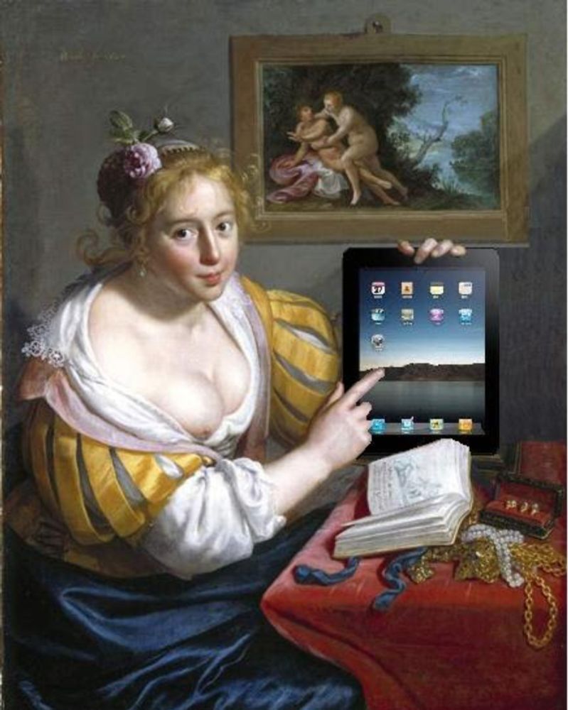 Girl with an iPad, an Allegory of Consumerism, after Paulus Moreelse.  Mike Licht, NotionsCapital.com. Licensed from Flickr via CreativeComm...