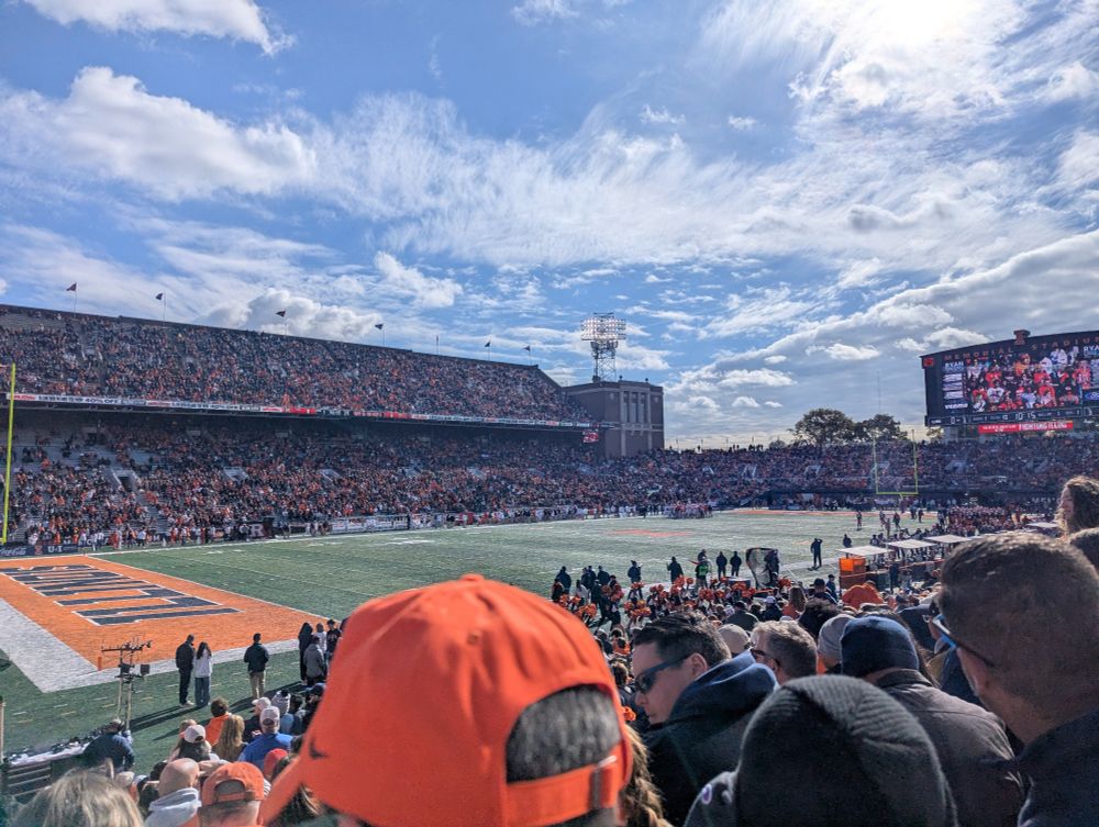 Rutgers at Illinois football game, Nov 1 2025. Technically I'm seated inside the stadium but from here the game is just a rumor.