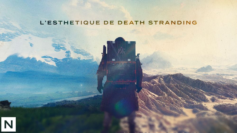 Miniature de l'Essai sur l'esthétique des jeux Death Stranding où on voit Sam Porter Bridges en face de paysages du premier comme du second jeu.