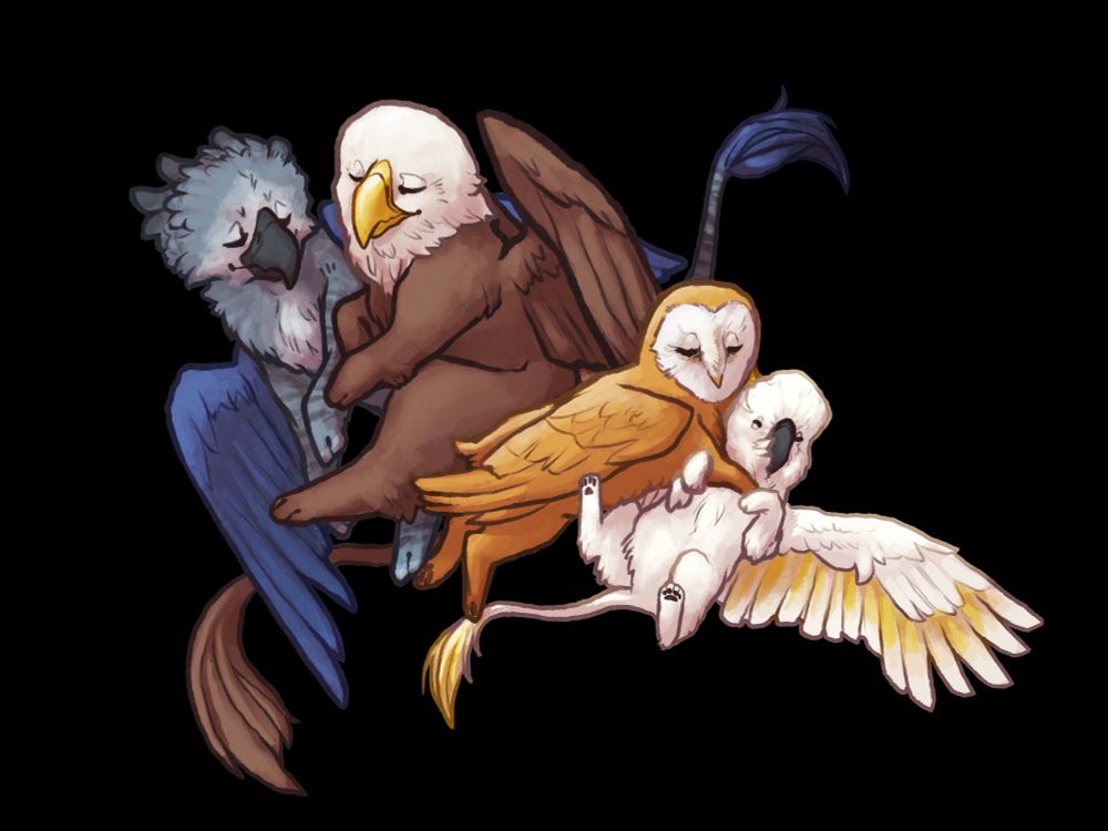 Flights of Foundry's griffins look like they are snoozing in a pile, but they are really working behind the scenes for the 2025 convention.