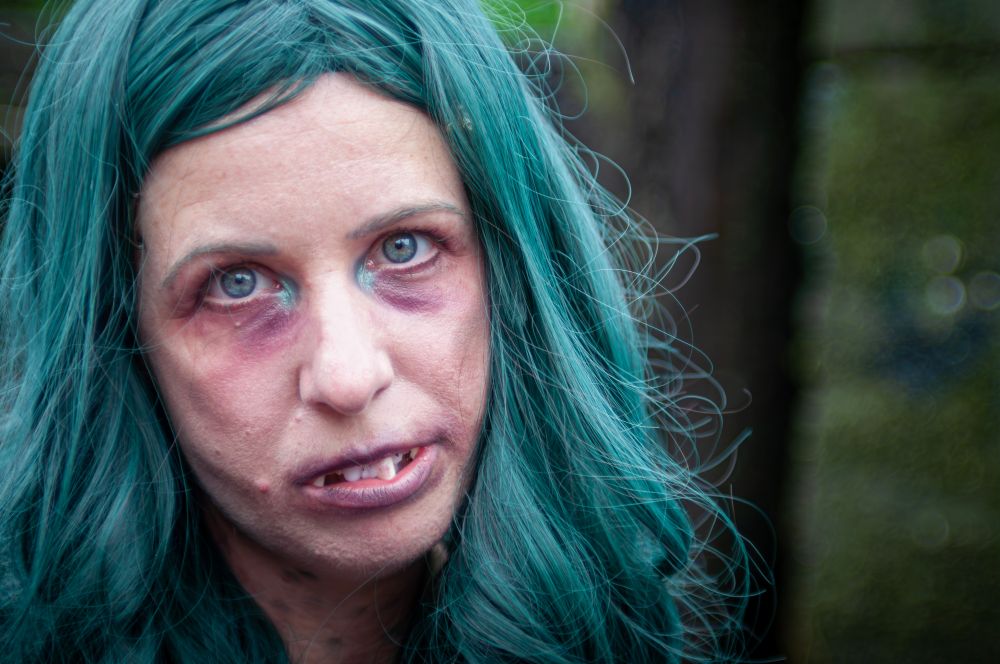 Photograph of Jenny Greenteeth. 

(actor Natalie Melton, photo Matt Saywell)