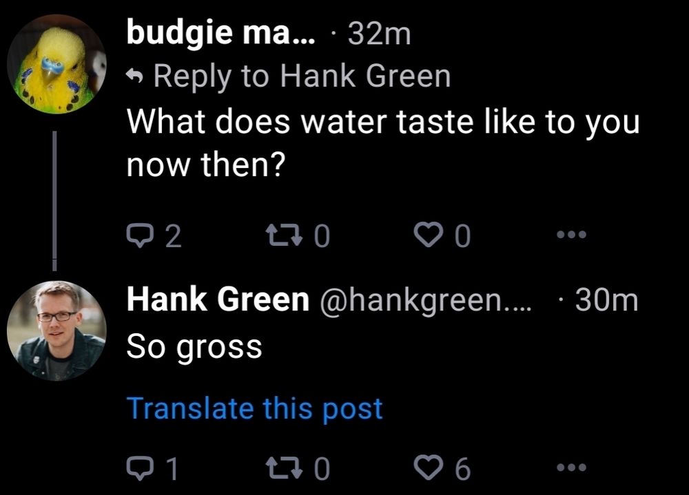 What does water taste like to you now then?

So gross
[Translate this post]