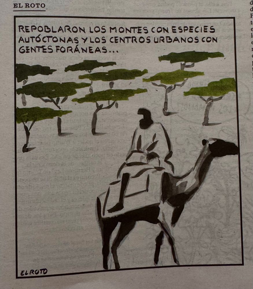 Repoblaron los montes con especies autóctonas y los centros urbanos con gentes foráneas. Genial el Roto