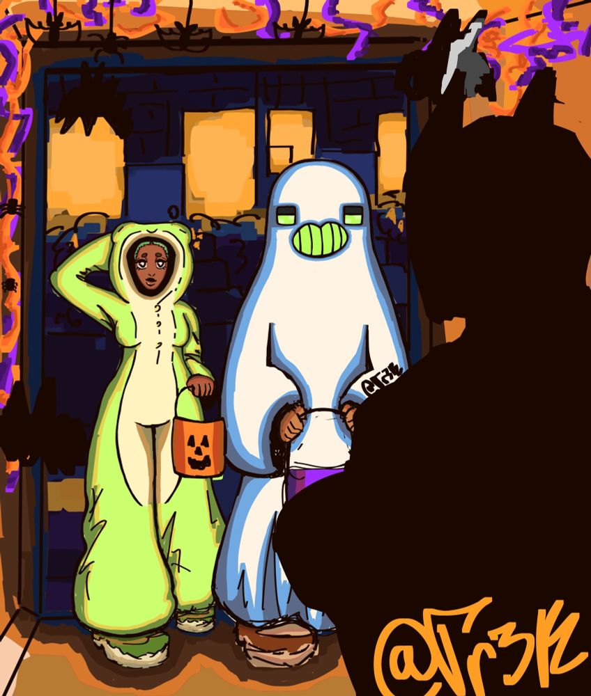 My sona and one of my ocs trick or treating