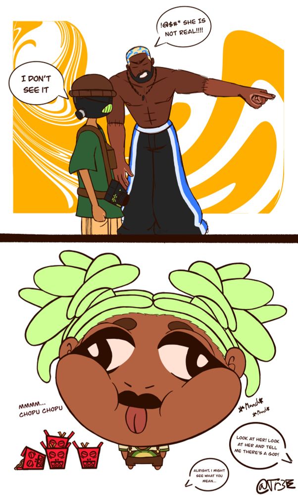 Comic between my oc’s Tr3E, City and Lily