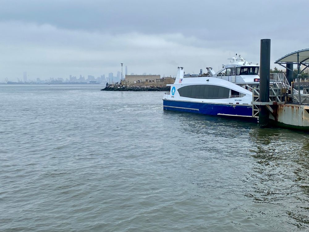 A NY Waterways ferry named Tooth Ferry.